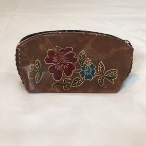 Brown Wristlet with Flowers